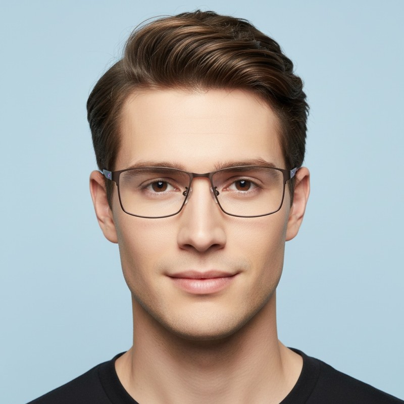 Rectangle Brown Eyeglasses