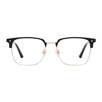 Browline Black/Golden Eyeglasses