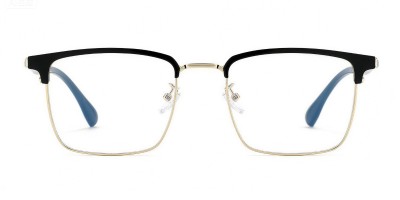 Browline Black Golden Eyeglasses