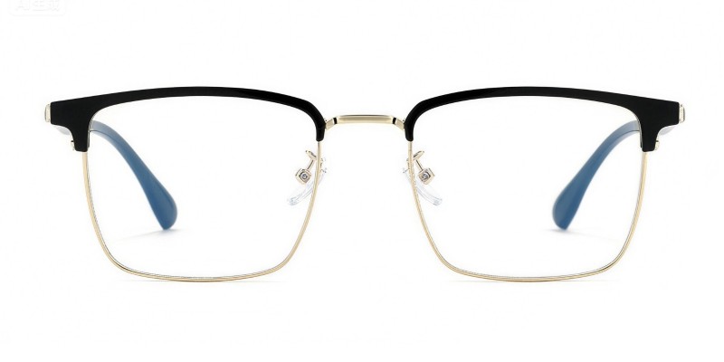 Bowen Black Golden Browline Prescription Glasses
