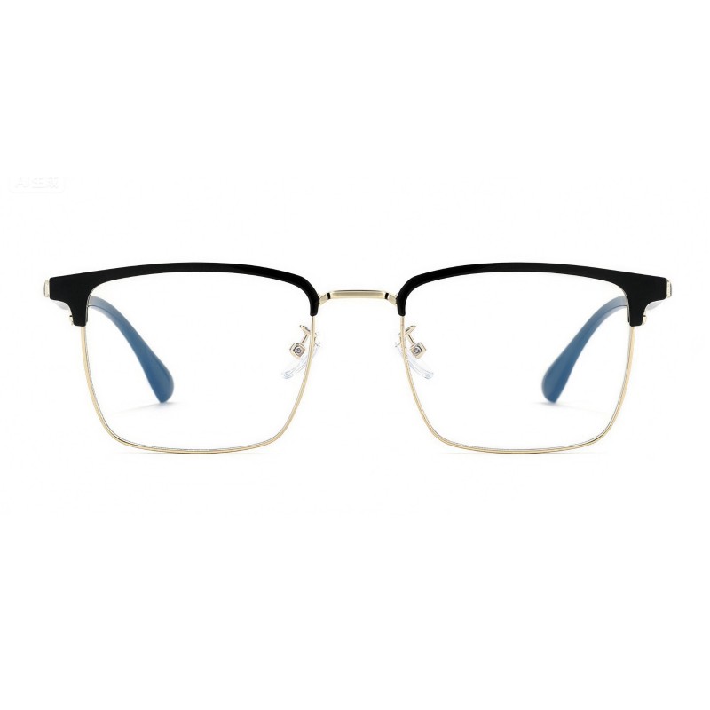 Browline Black Golden Eyeglasses