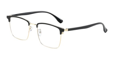 Browline Black Golden Eyeglasses