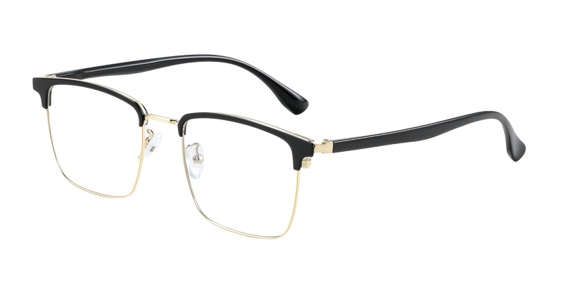 Bowen Black Golden Browline Prescription Glasses additional view