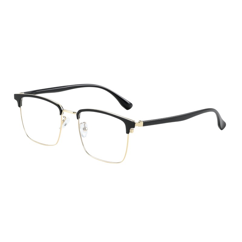 Browline Black Golden Eyeglasses
