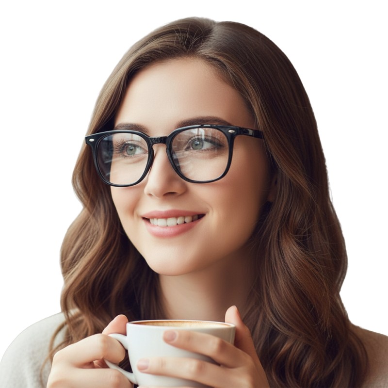 Square Black Eyeglasses