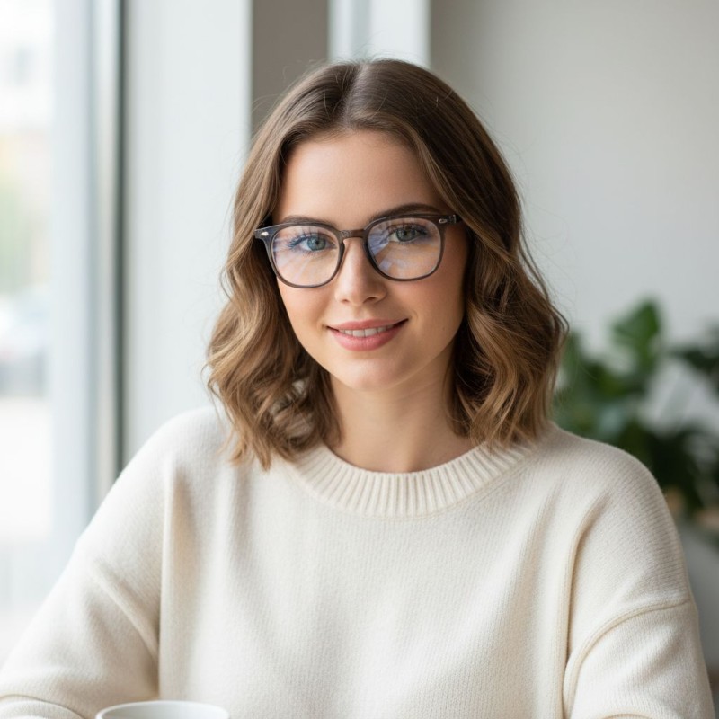 Square Brown Eyeglasses