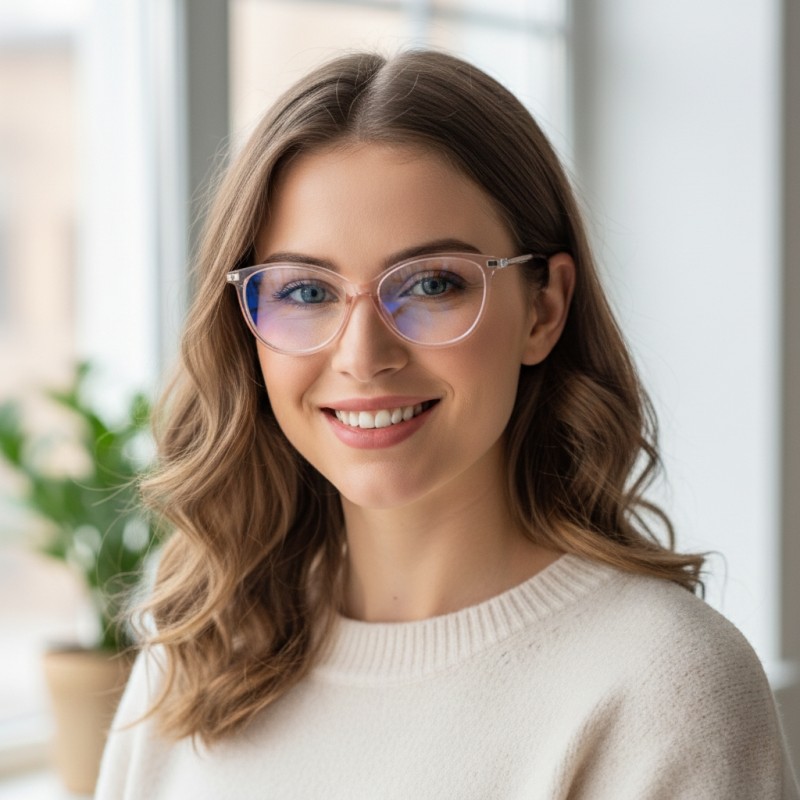 Cat Eye Pink Eyeglasses