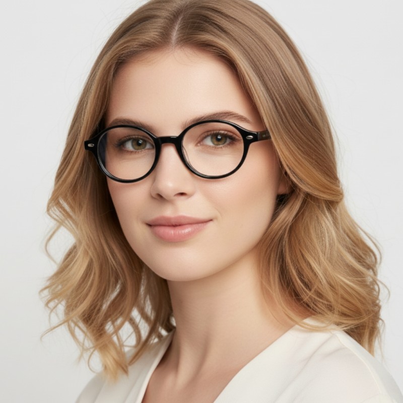 Oval Black Eyeglasses