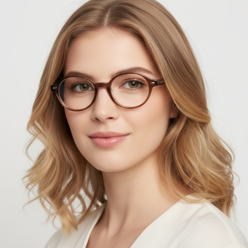 Oval Brown Eyeglasses