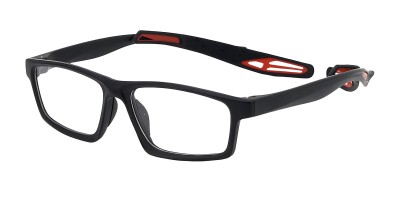 Rectangle Black Red Eyeglasses