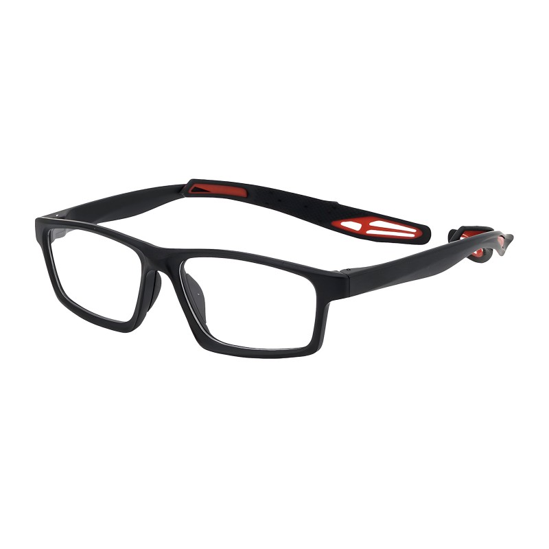 Rectangle Black Red Eyeglasses