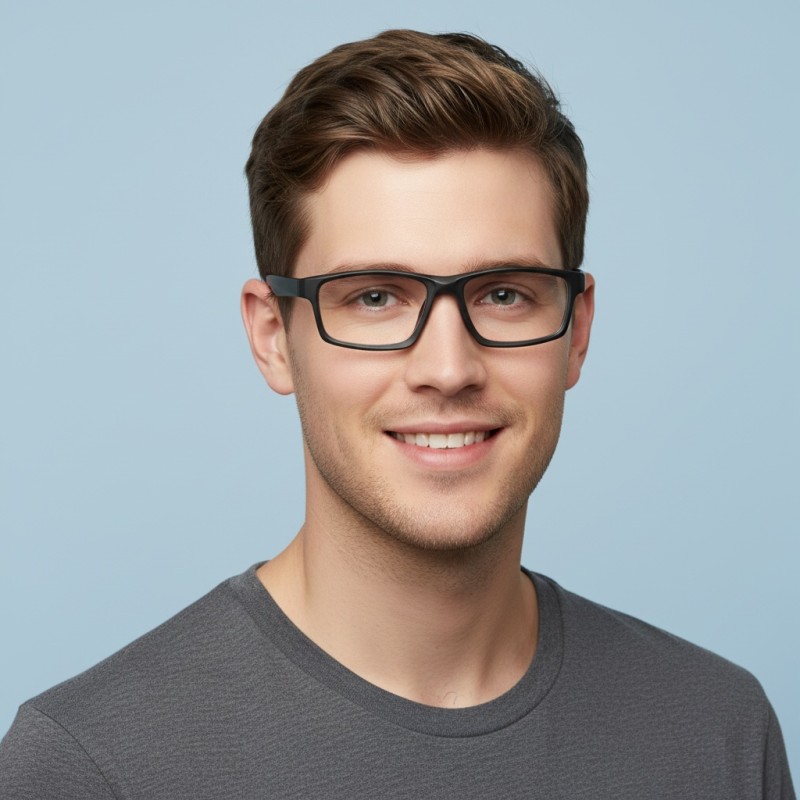 Rectangle Black Red Eyeglasses