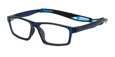 Rectangle Black Blue Eyeglasses