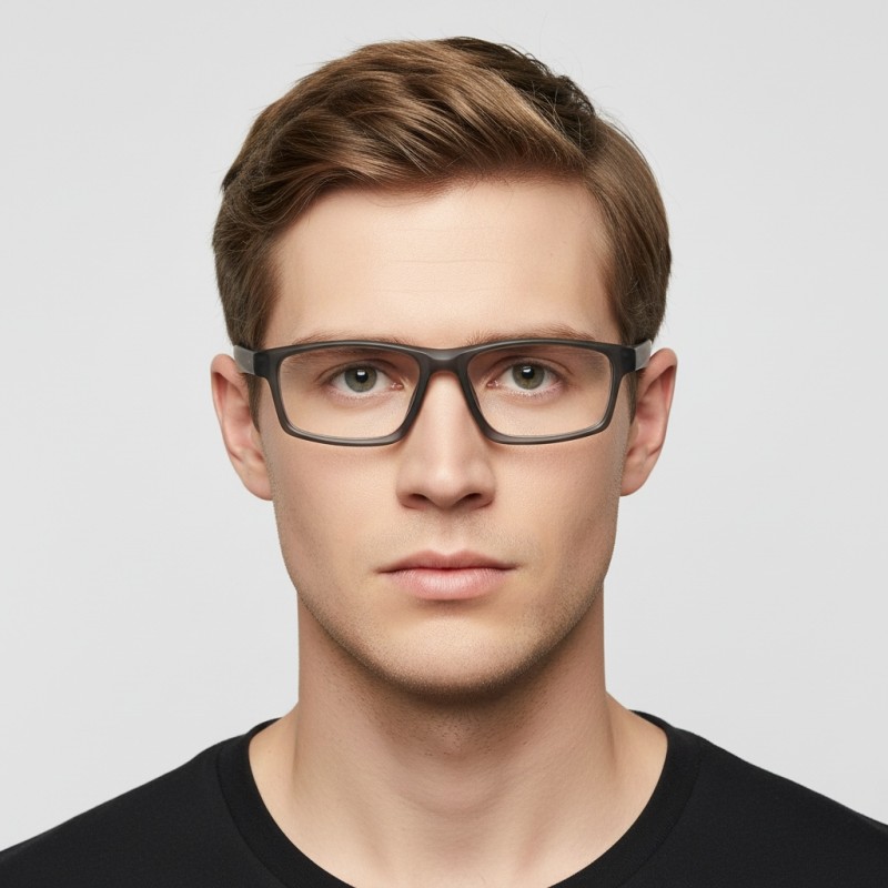 Rectangle Gray Eyeglasses
