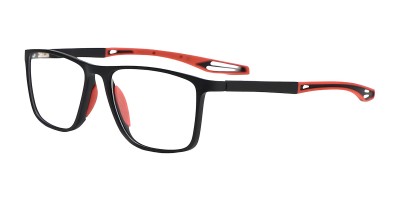 Square Black/Red Eyeglasses