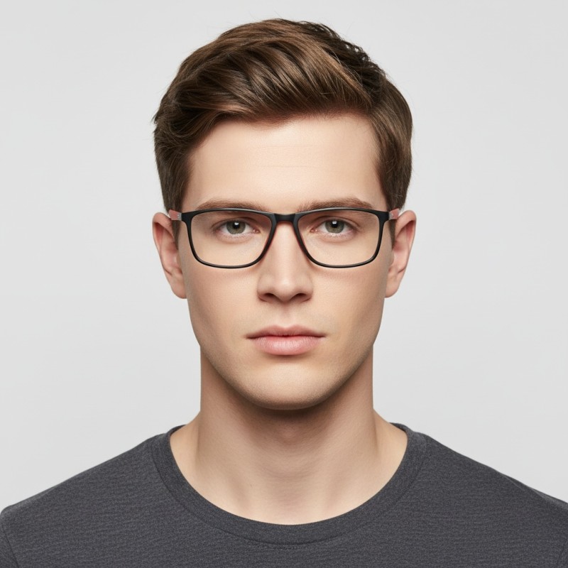 Square Black/Red Eyeglasses