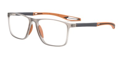 Square Gray Brown Eyeglasses