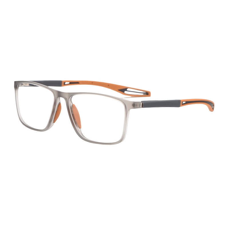 Square Gray Brown Eyeglasses