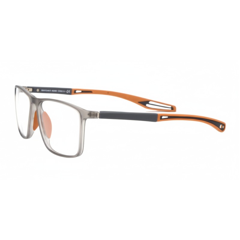 Square Gray Brown Eyeglasses