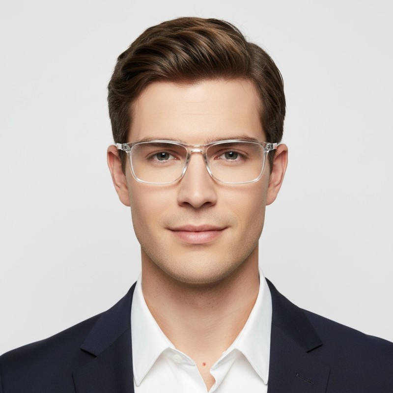 Rectangle Gray Eyeglasses