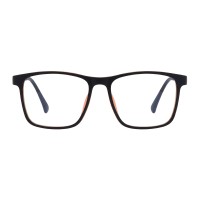 Square Black Orange Eyeglasses