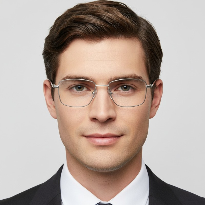 Square Silver Eyeglasses