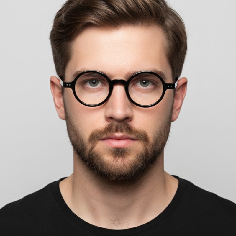 Round Black Eyeglasses