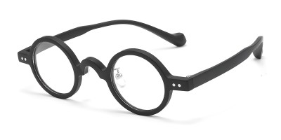 Round Matte-black Eyeglasses