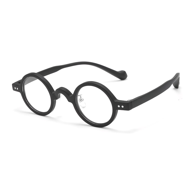 Round Matte-black Eyeglasses
