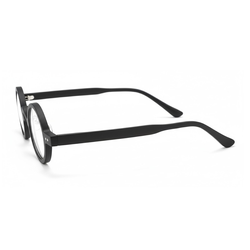 Round Matte-black Eyeglasses