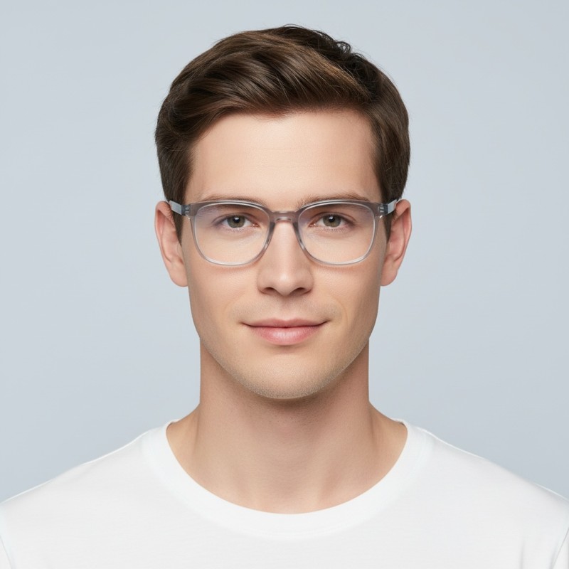 Square Gray Eyeglasses