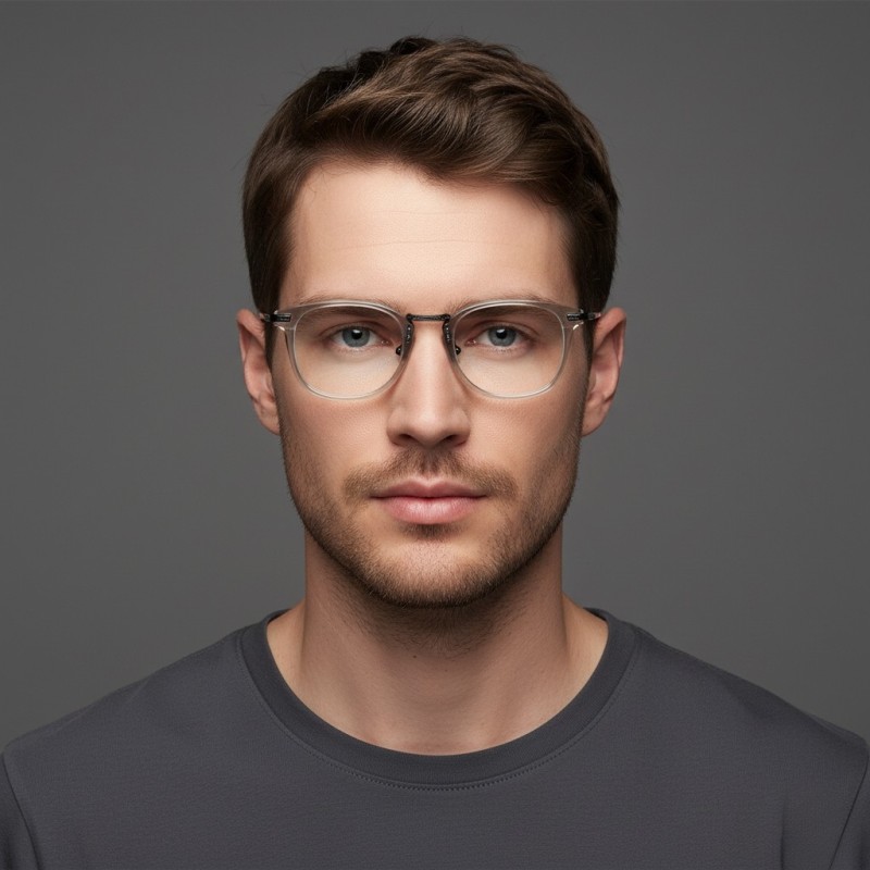 Square Gray Eyeglasses