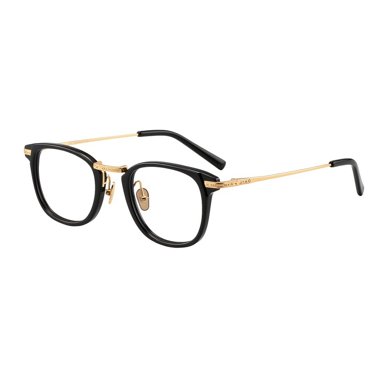 Square Black Golden Eyeglasses