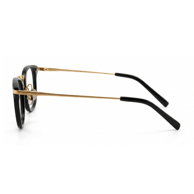 Square Black Golden Eyeglasses