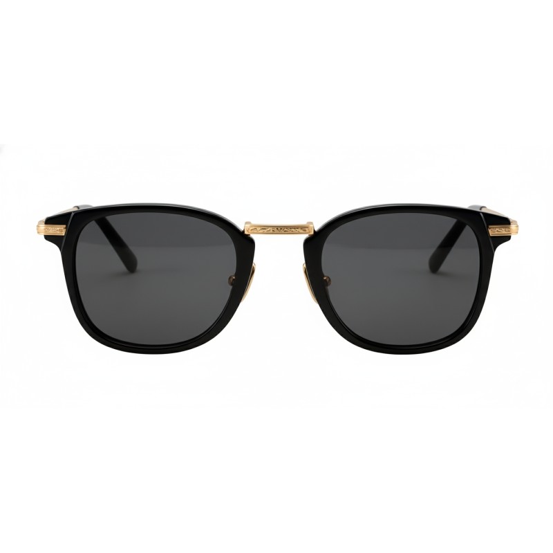 Square Black Golden Eyeglasses