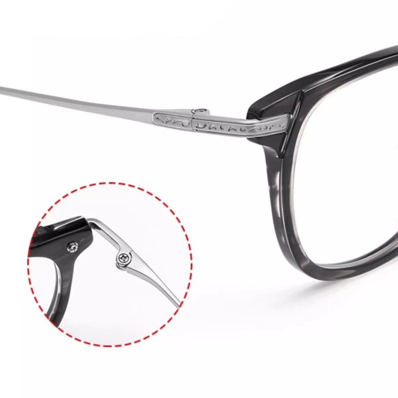 Square Tortoise Silver Eyeglasses