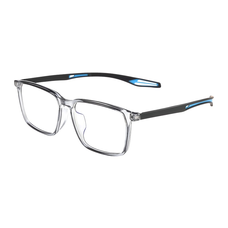 Square Gray Blue Eyeglasses