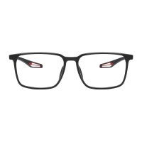 Square Black Red Eyeglasses