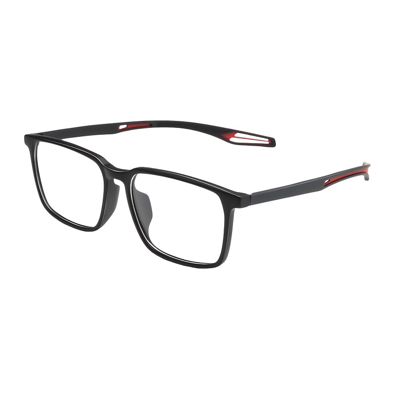 Square Black Red Eyeglasses