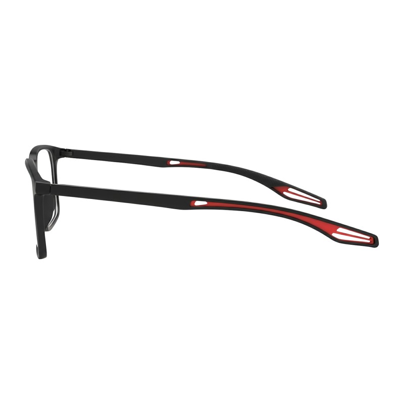 Square Black Red Eyeglasses