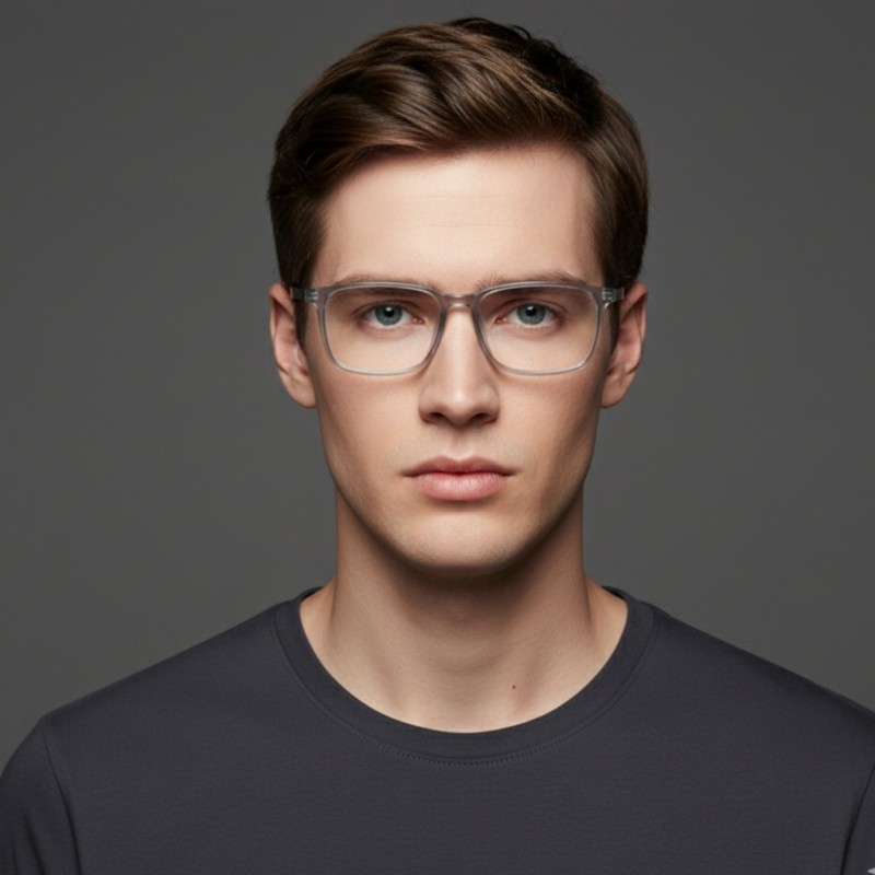 Square Gray Eyeglasses