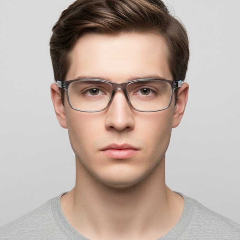 Rectangle Gray Eyeglasses