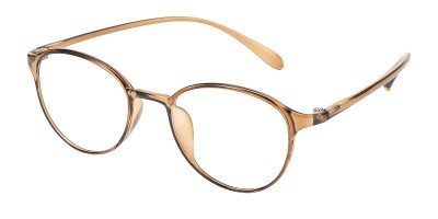 Round Light Brown Eyeglasses