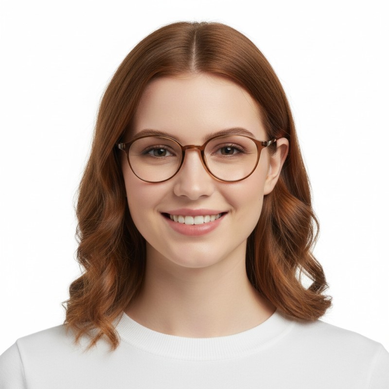 Round Light Brown Eyeglasses
