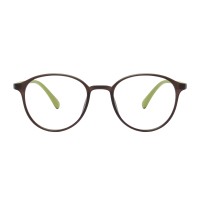 Alice - Round Brown/Green Eyeglasses