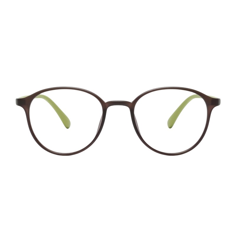 Round Brown/Green Eyeglasses