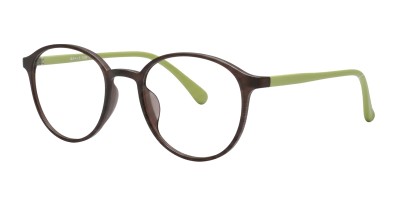 Round Brown/Green Eyeglasses