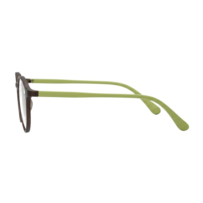 Round Brown/Green Eyeglasses