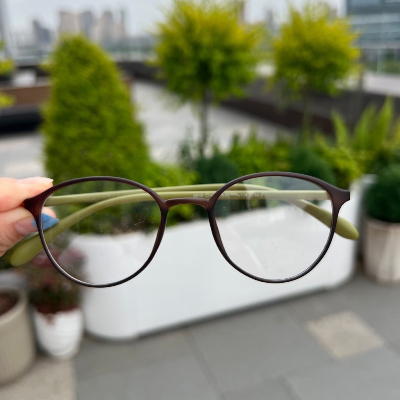 Round Brown/Green Eyeglasses