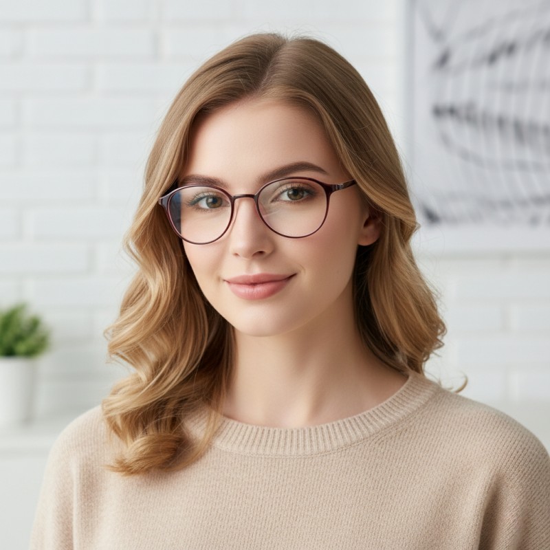 Round Red Eyeglasses